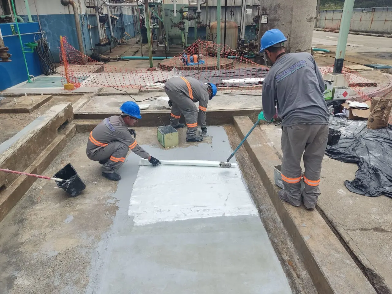 Aplicação de resina